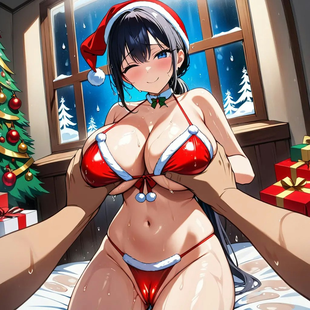 2つのクリスマススポットに命中するまで親指を。