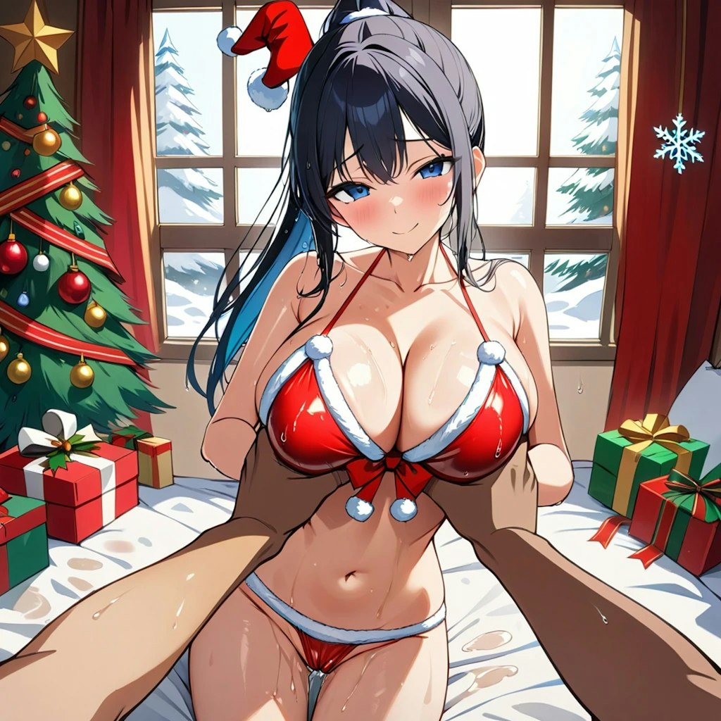 2つのクリスマススポットに命中するまで親指を。