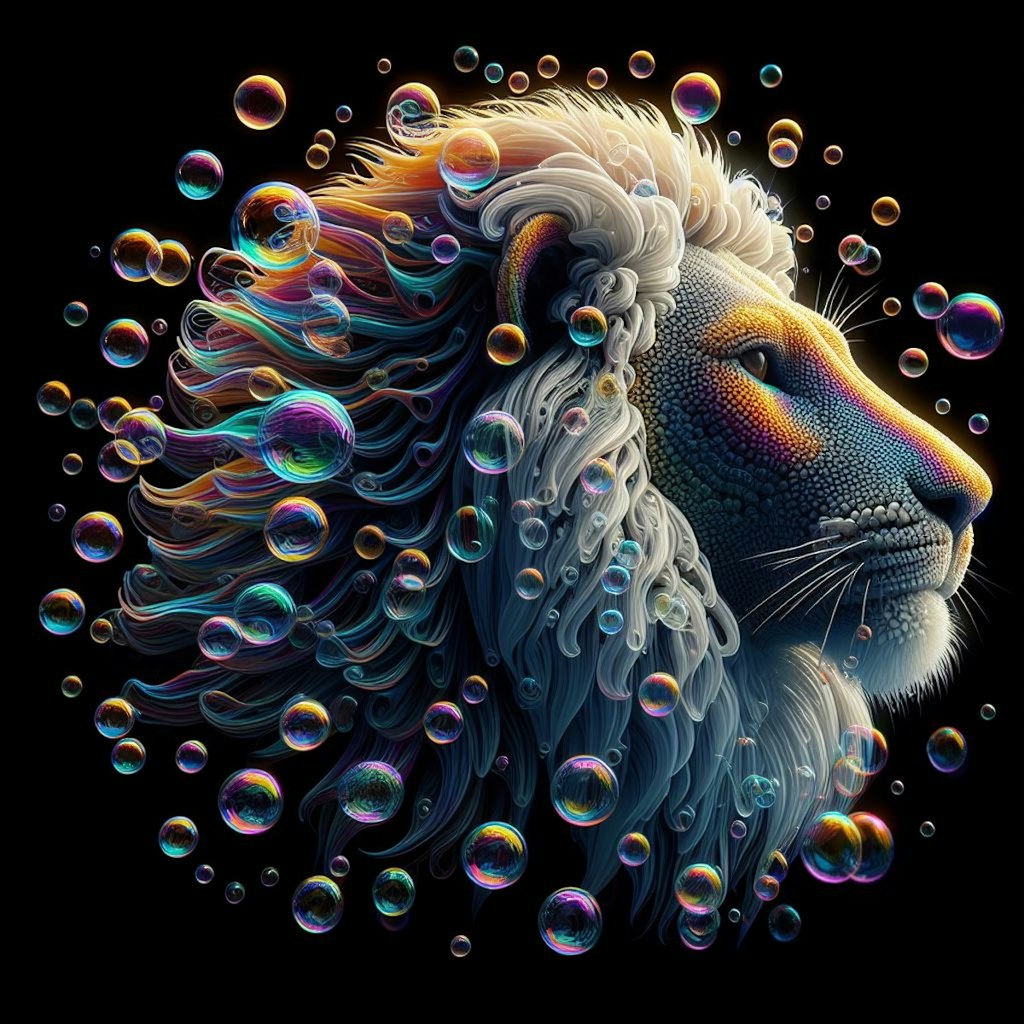 泡でできたライオン