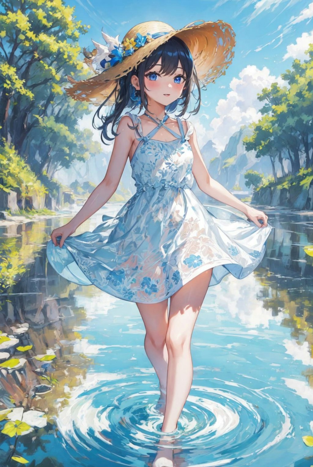 水辺の女の子