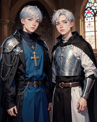 聖騎士団の騎士と司祭