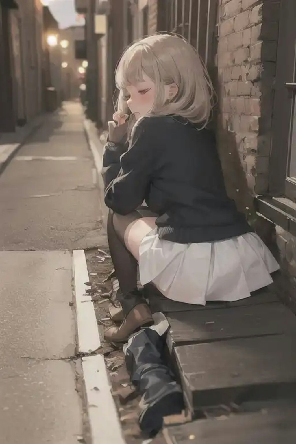 路地裏酔っ払い少女