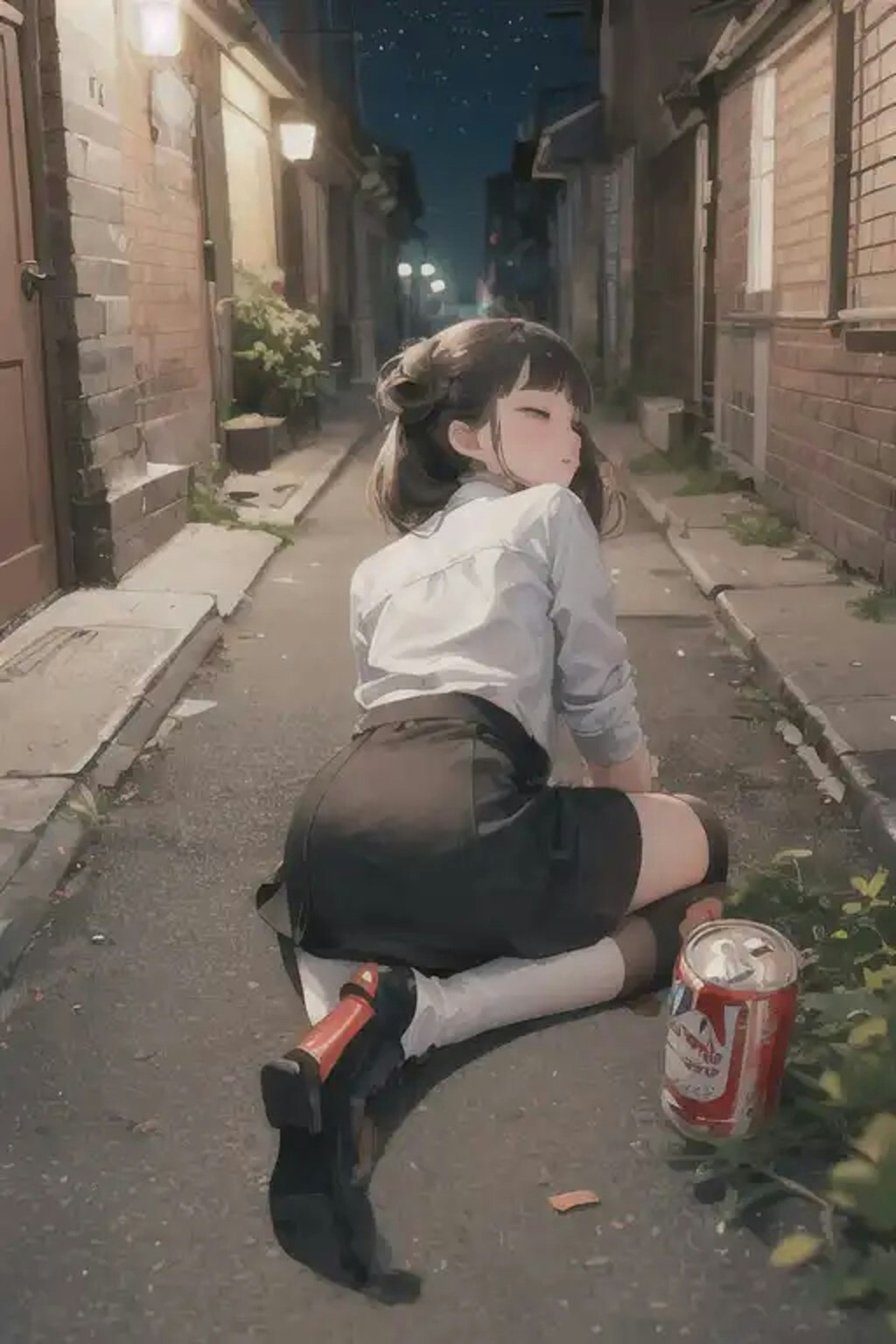 路地裏酔っ払い少女