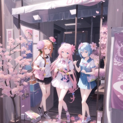 figures with sakura