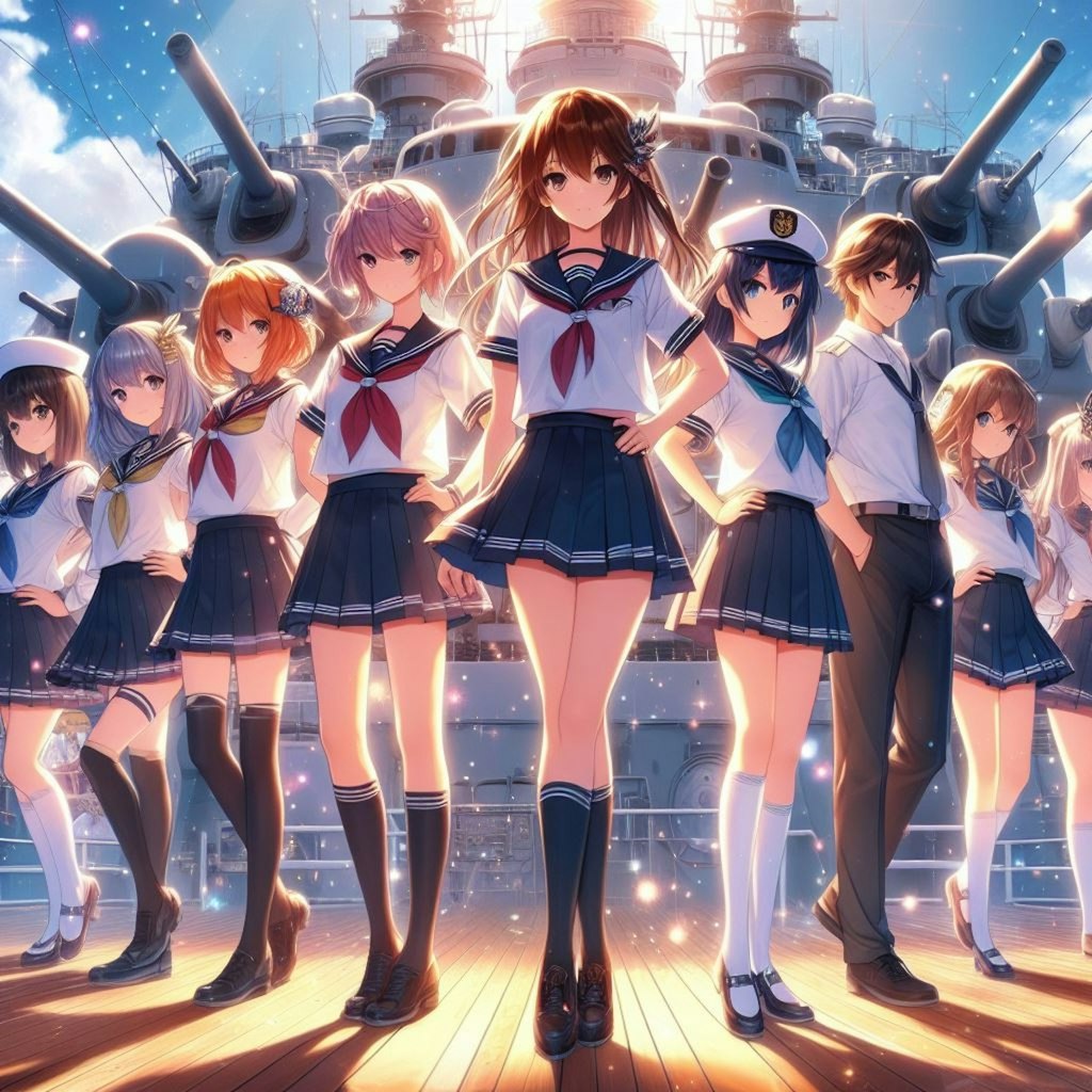 働く女子高生（戦艦搭乗員）