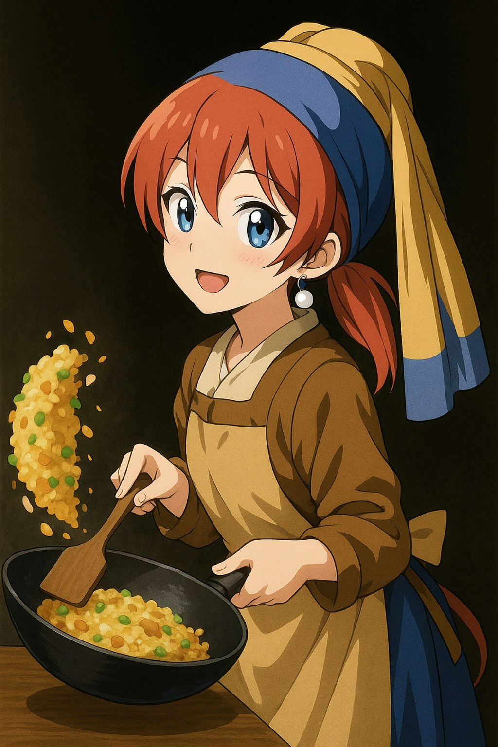 焼飯の調理員の少女