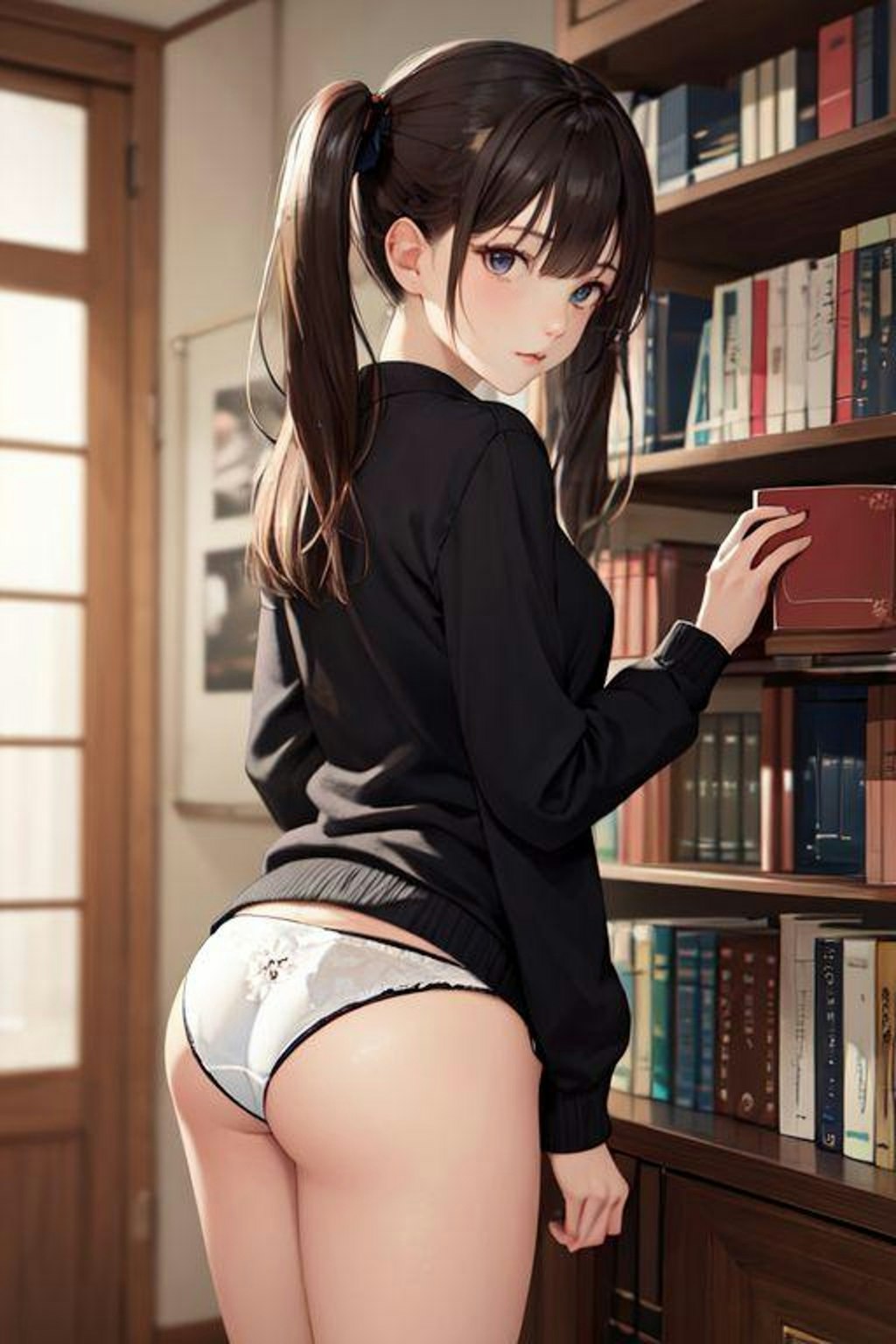 図書室でパンチラ