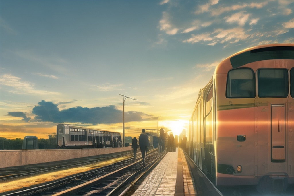 夕方の電車