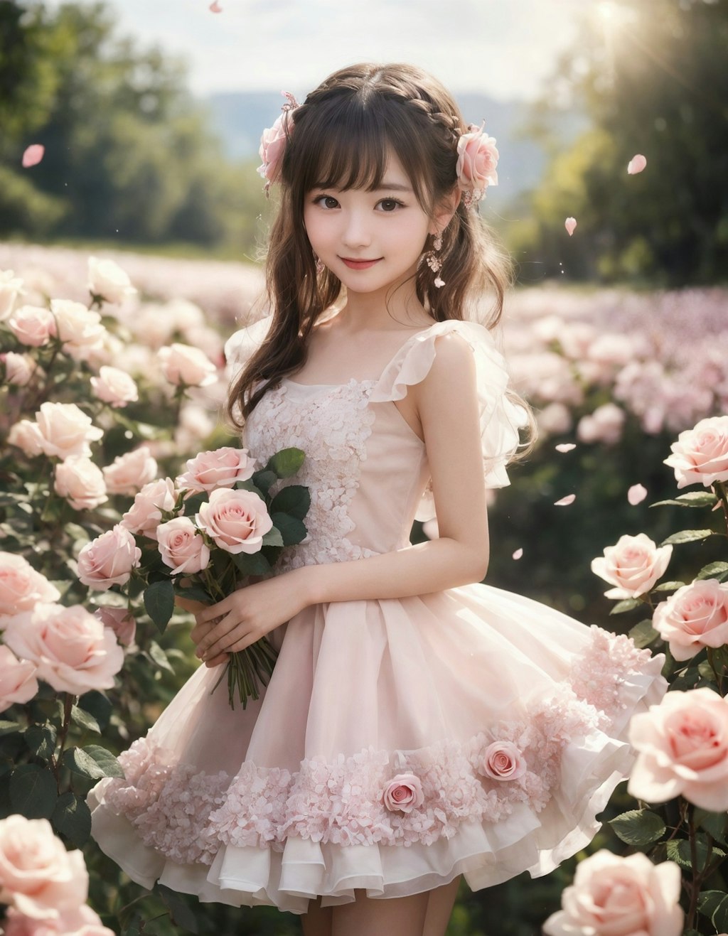 薔薇の花びらドレスちゃん (real)