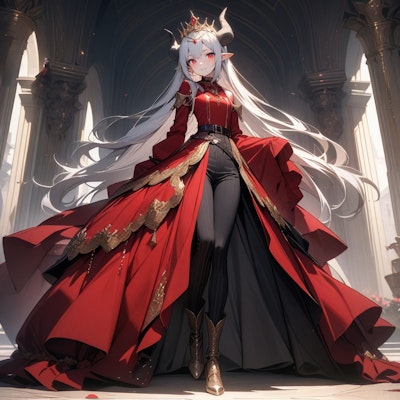 王なる装いの銀髪竜姫