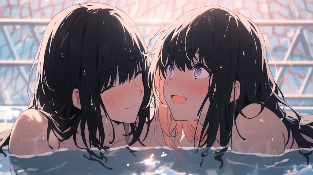 百合スク水、百合競泳水着