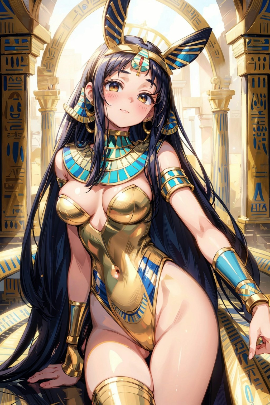黄金ハイレグのクレオパトラと黄金ハイレグのエジプトの女神