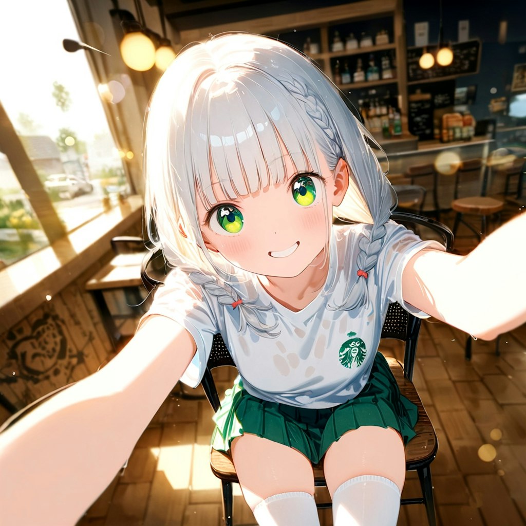 白髪の少女と喫茶店