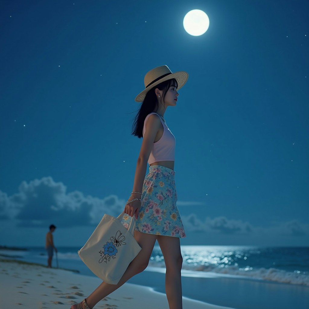 Summer night beach