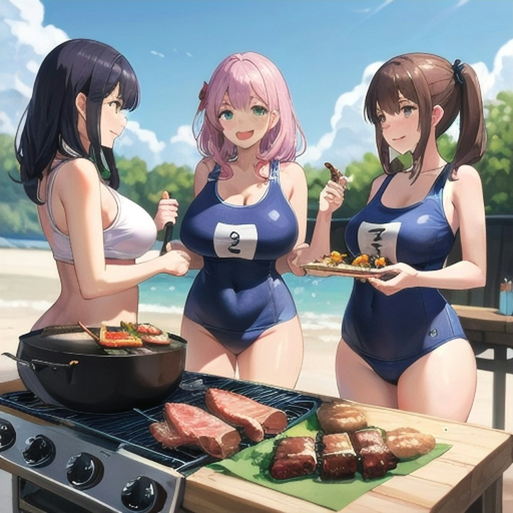 夏といえば海岸でBBQだよね