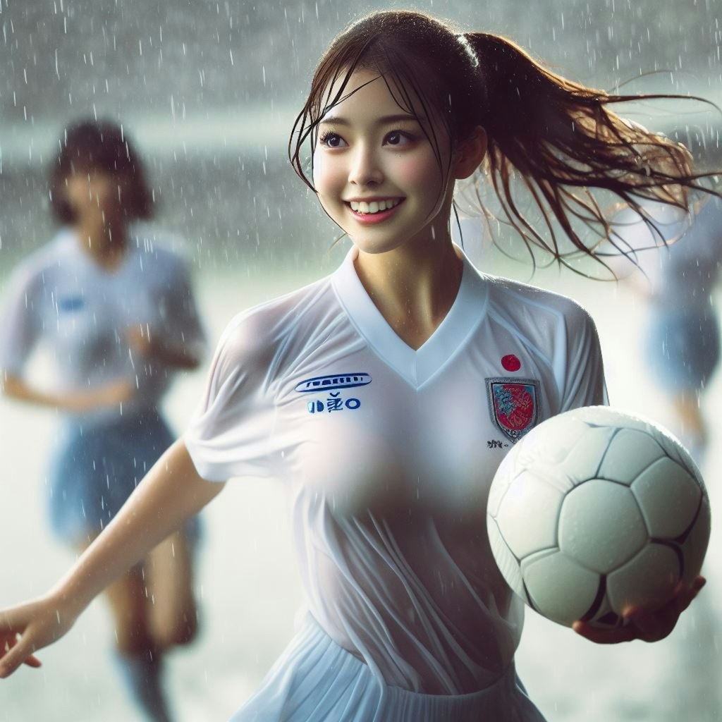 雨のサッカー