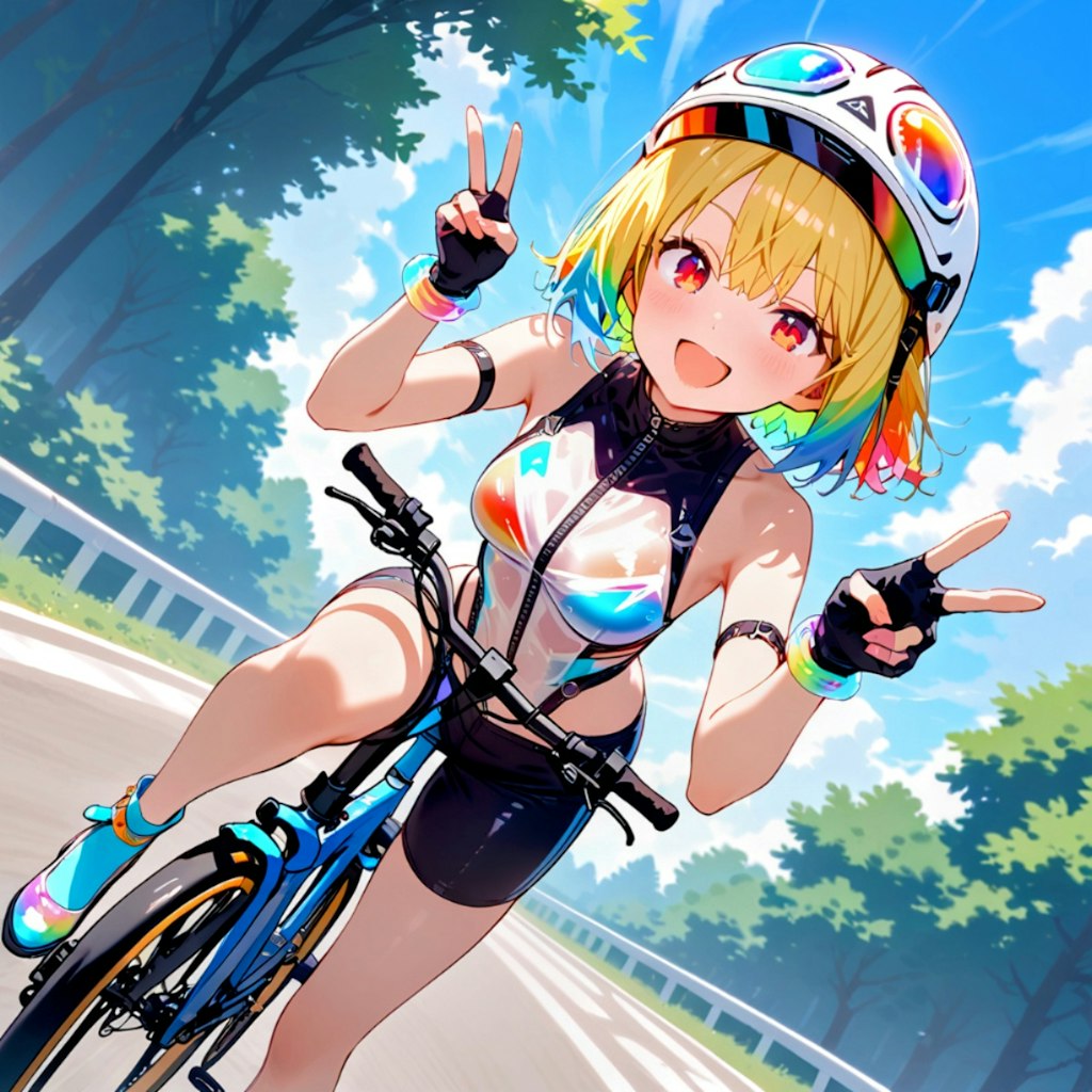 楽しいな❗ランドナー🚲️＆ホログラ🌈姉やんたち