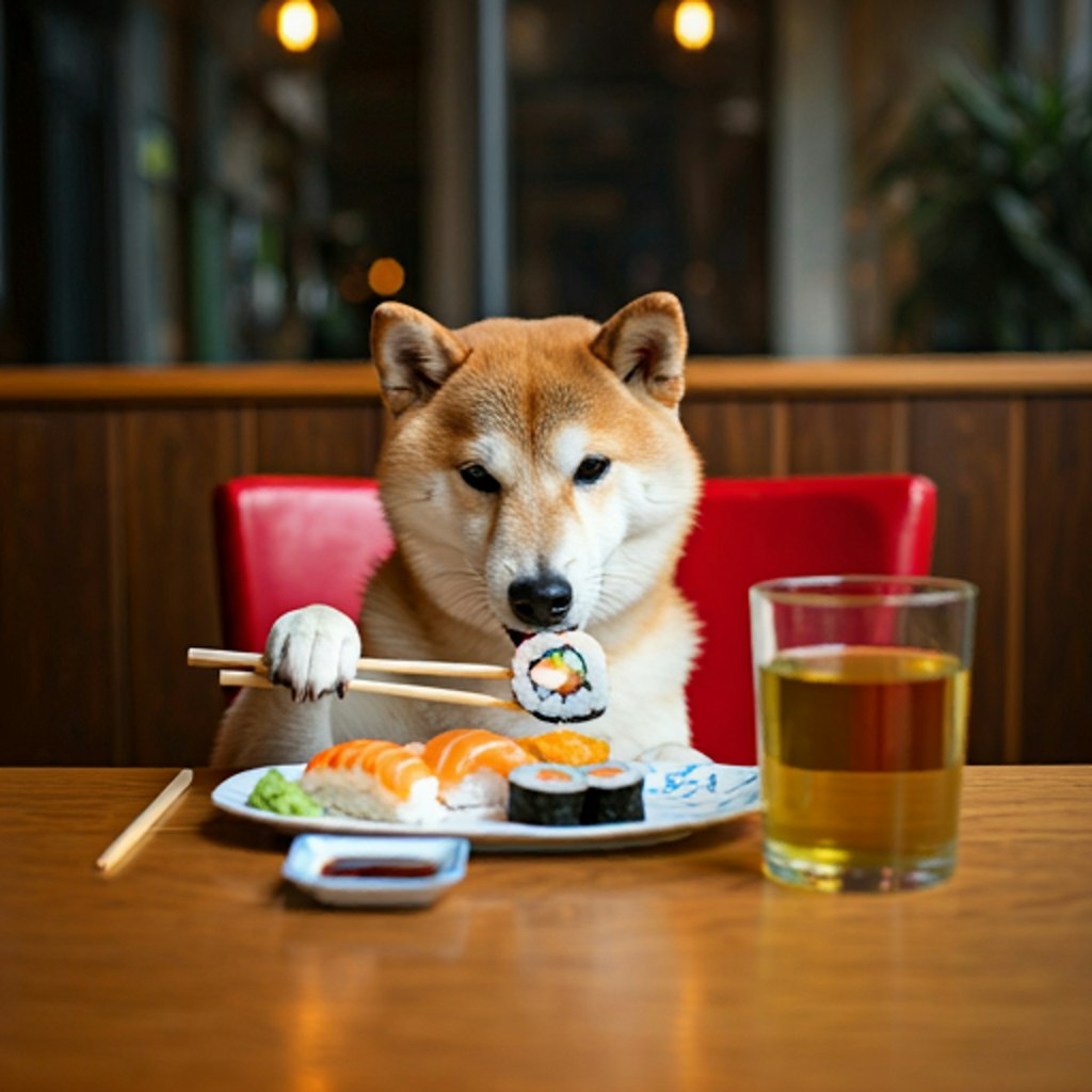 柴犬とお寿司(Gemini)