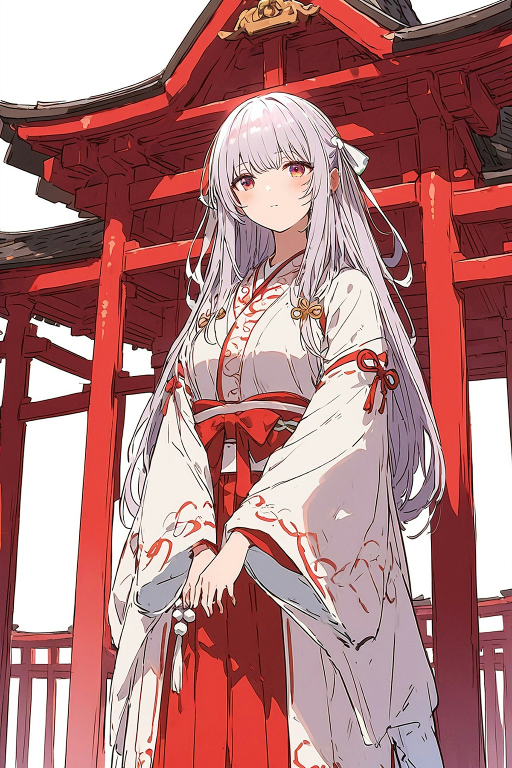 ⛩銀髪巫女さん