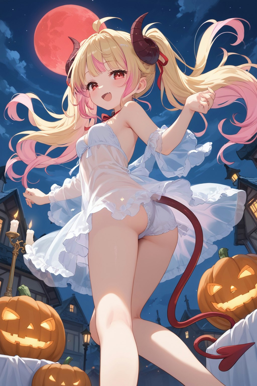 ハロウィンを楽しむサキュバスちゃん