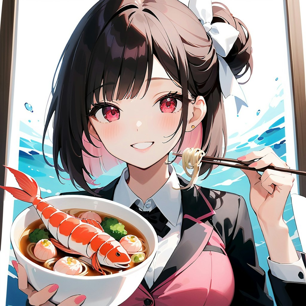 お待たせしました！海鮮麺です！