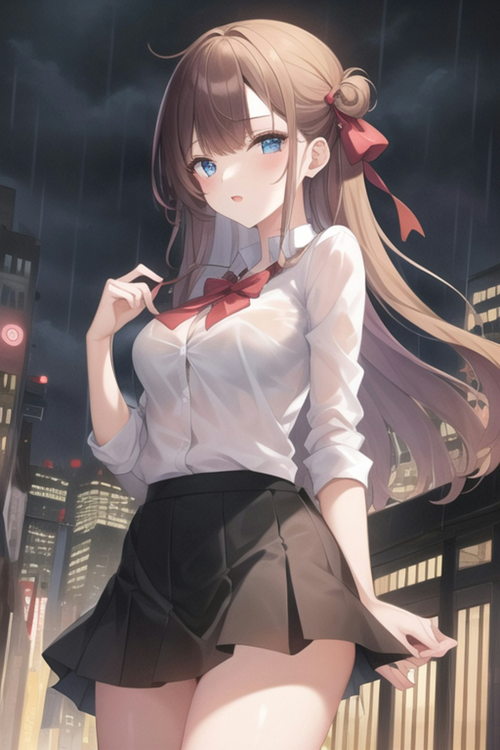 練習(雨に濡れる少女)