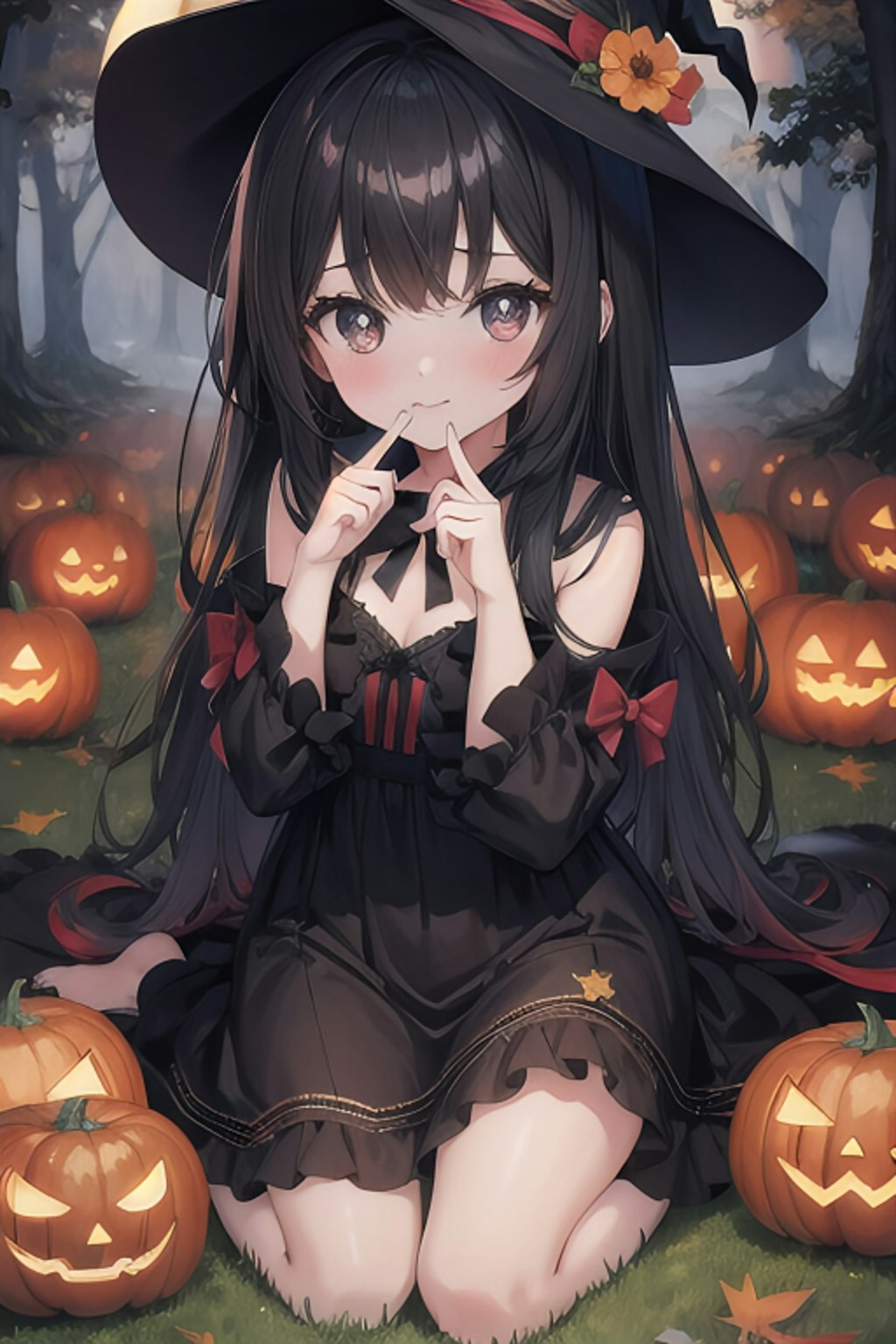 ハロウィン黒髪少女