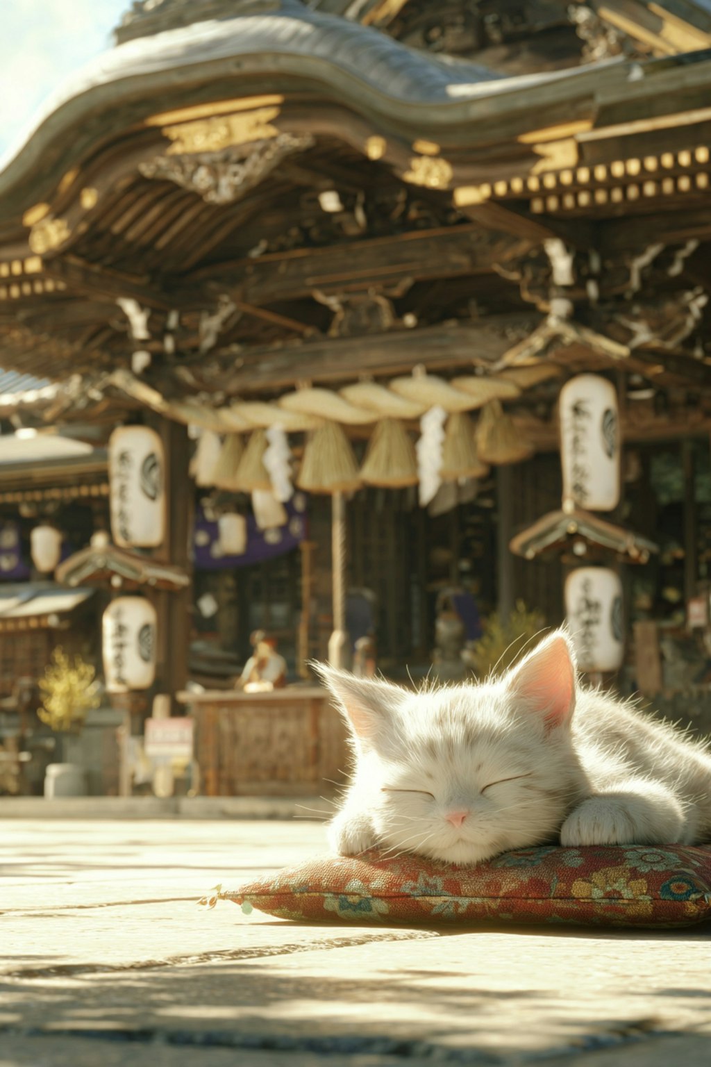 神社のお昼猫