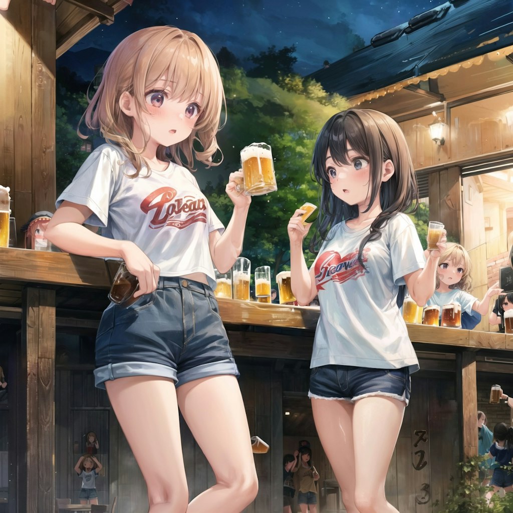 ビアガーデンで飲み会