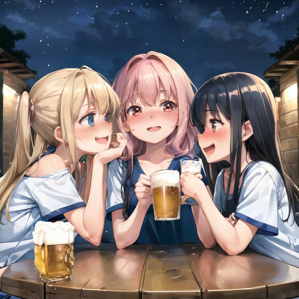 ビアガーデンで飲み会