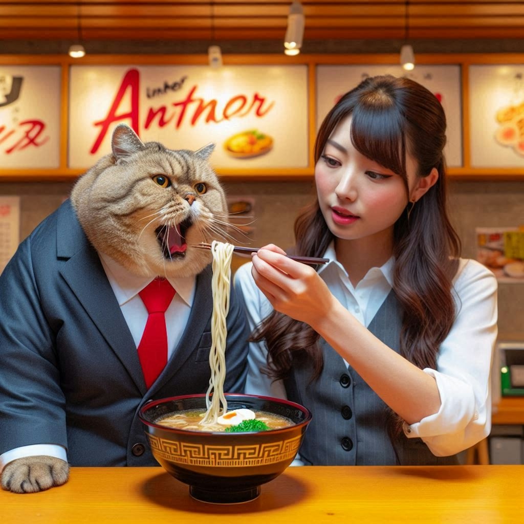 猫社長の同伴ラーメン