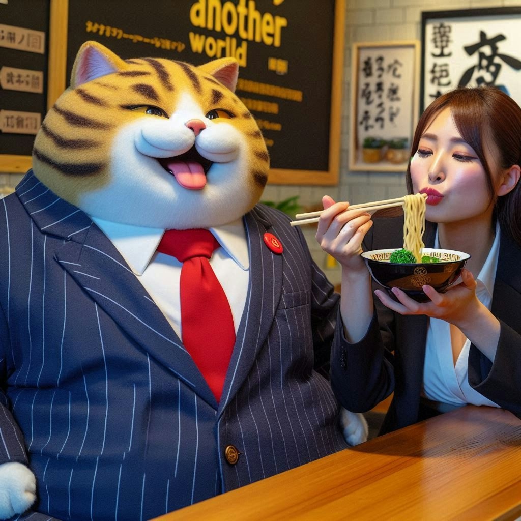 猫社長の同伴ラーメン