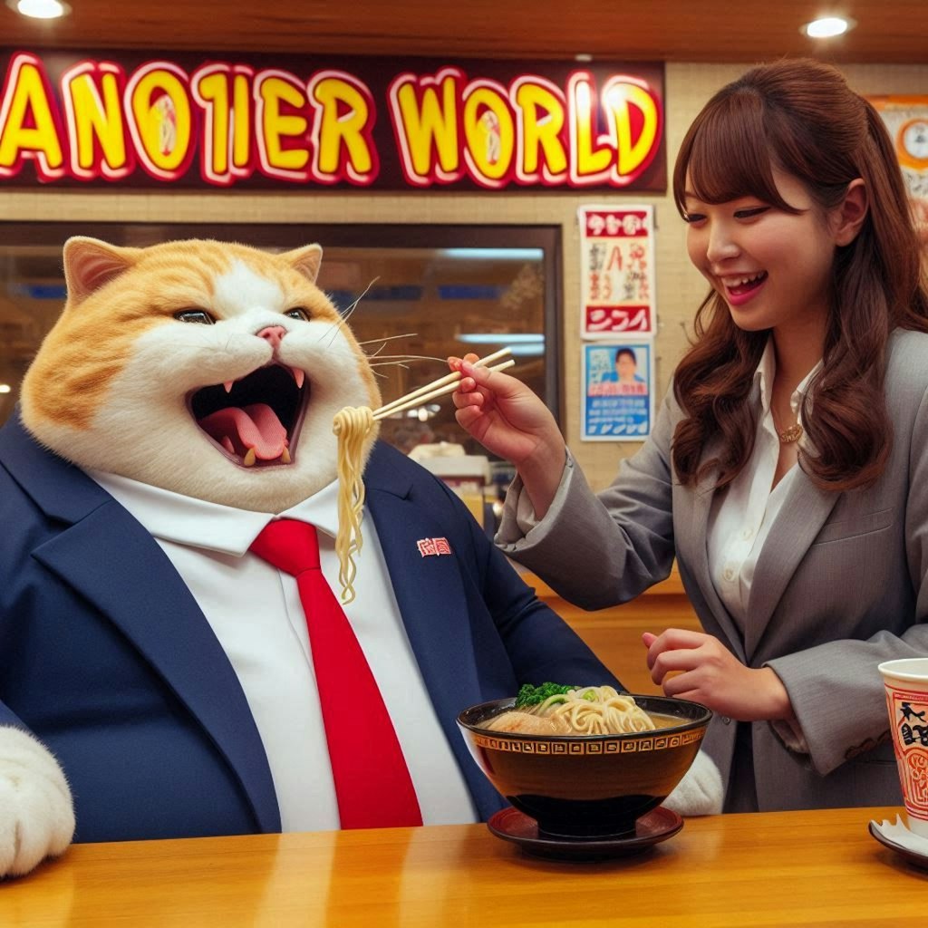 猫社長の同伴ラーメン