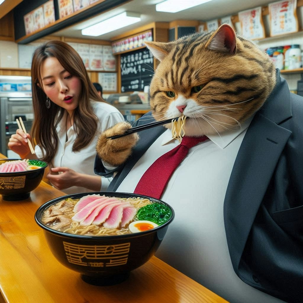 猫社長の同伴ラーメン