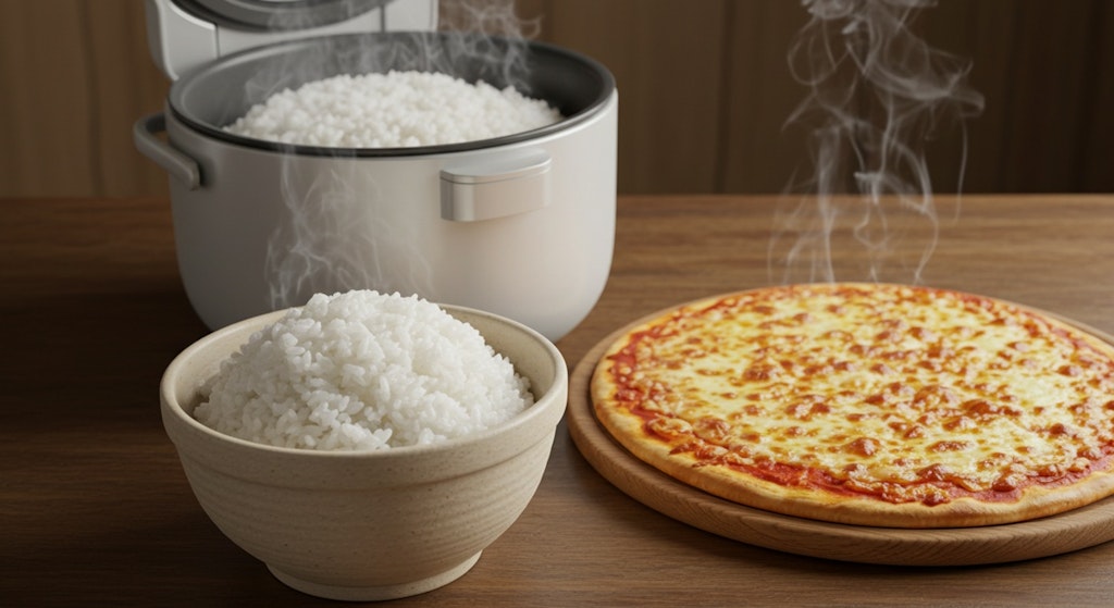 深夜食堂のピザと丼飯のセット