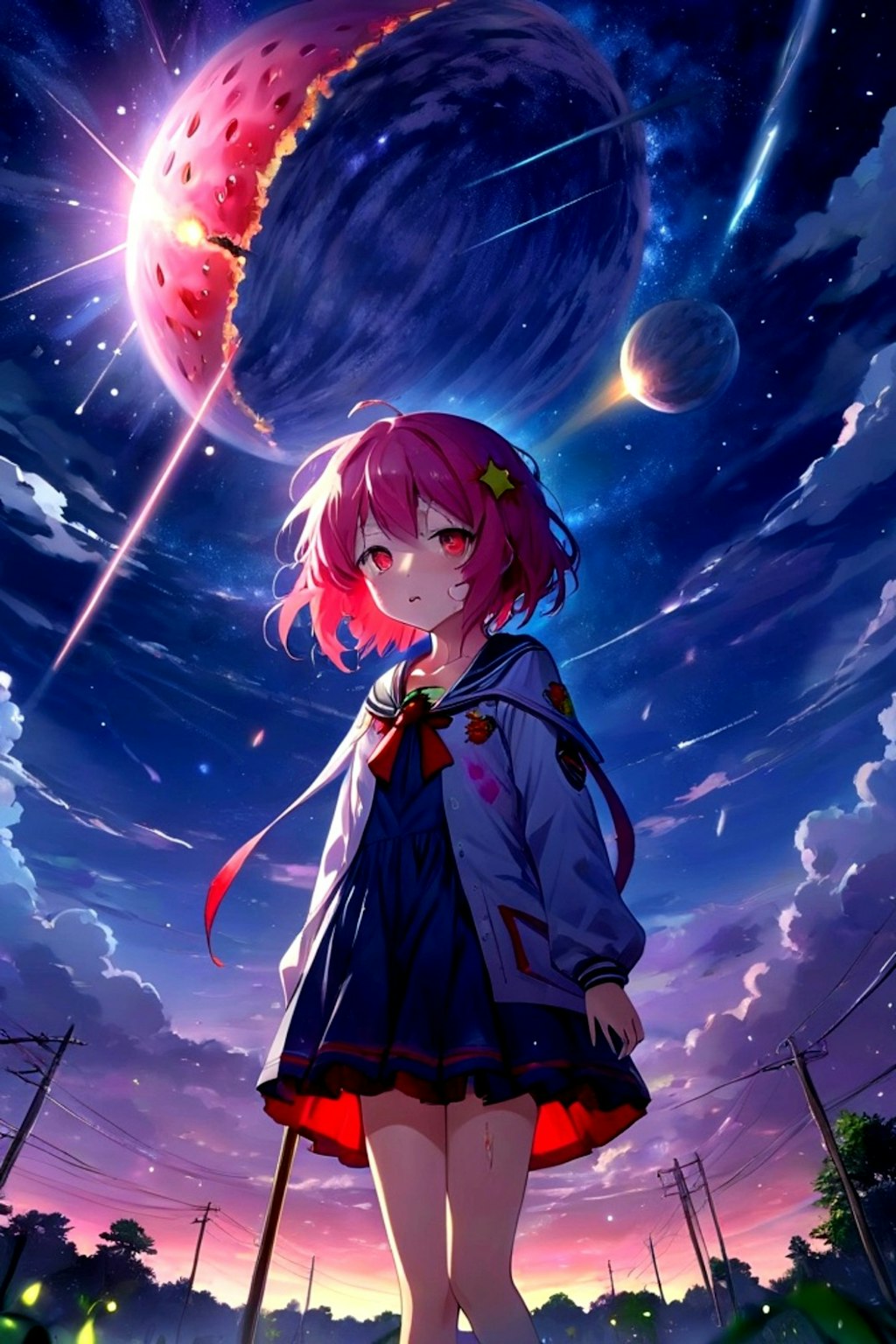 夜のピンク髪ちゃん