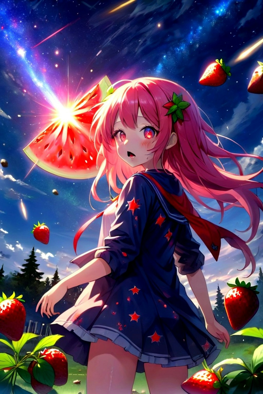 夜のピンク髪ちゃん