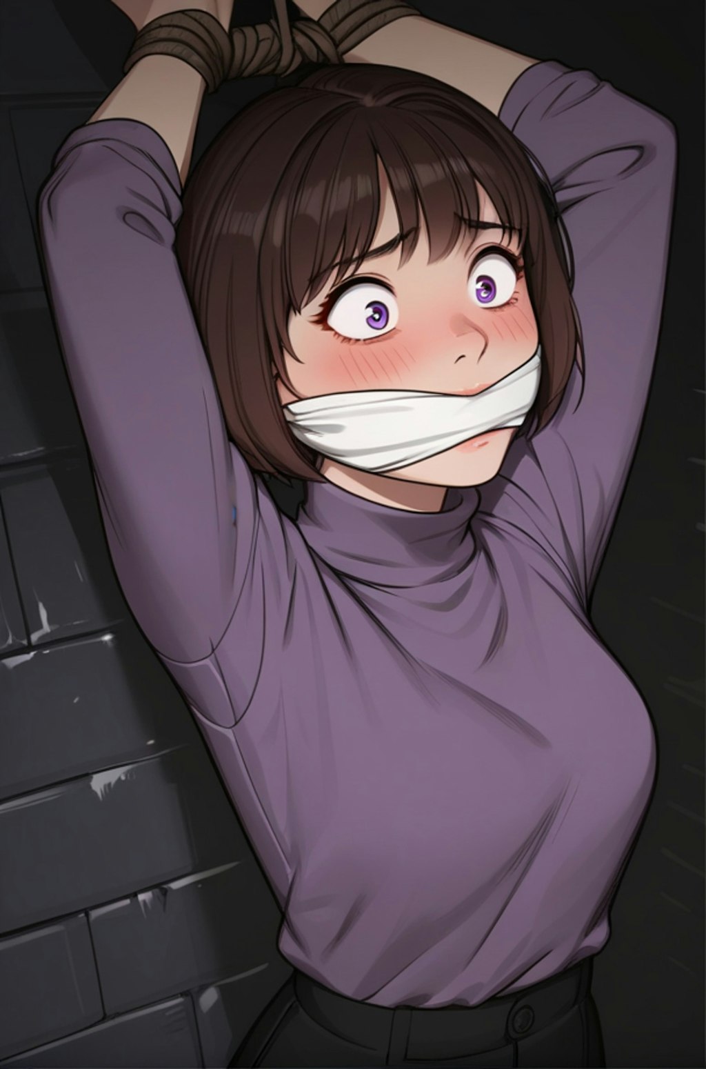No, no. Please, someone help me! / いや、いや。お願い、誰か助けて！