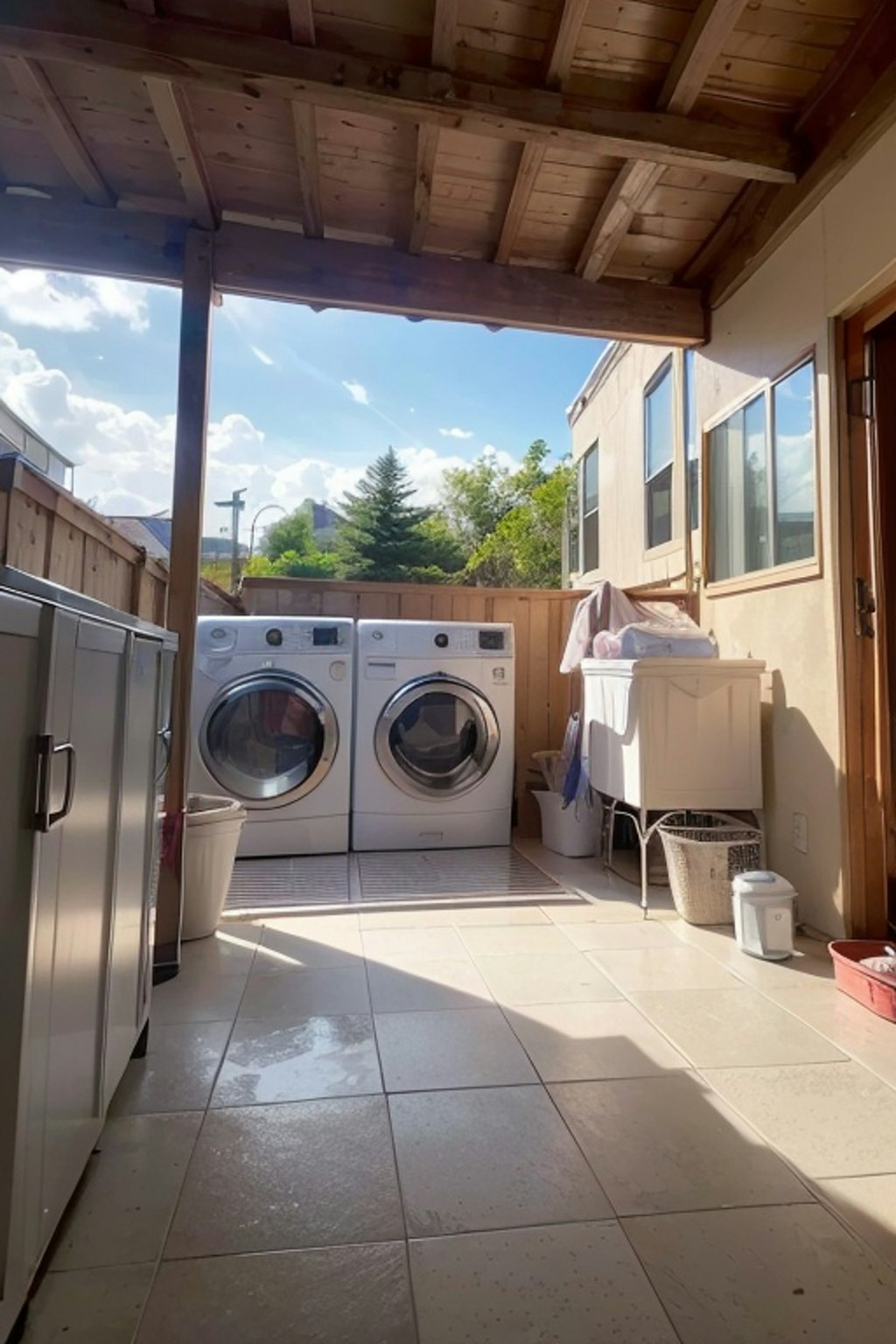 laundry dried outside,white pantyだけ02