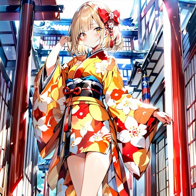 short kimono girl