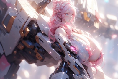 Peach-coloured Armoured Girl
