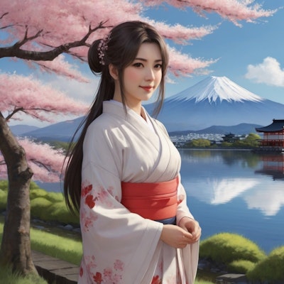 富士と桜と巫女さんと62　20240325