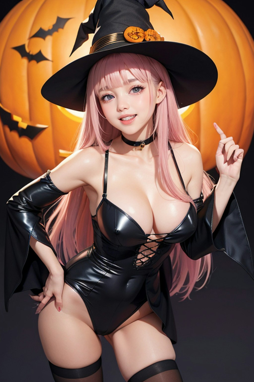 ハロウィンコスプレ ピンク2