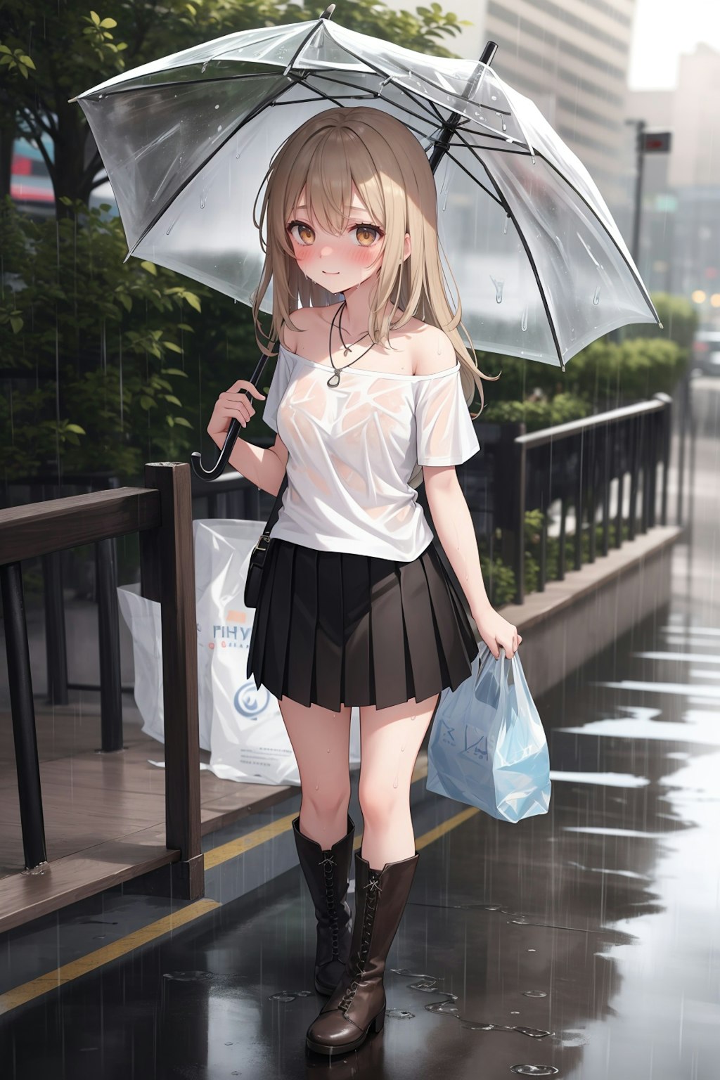 雨濡れお姉さん