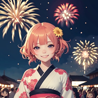 Fireworks and Kimono