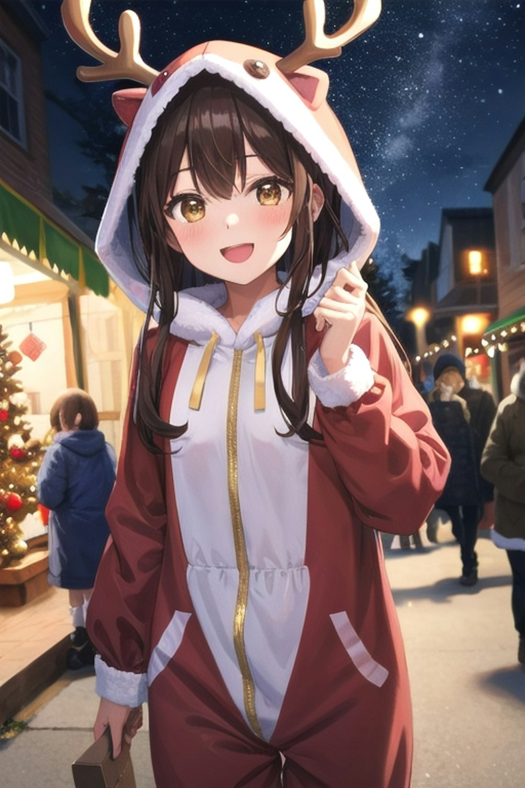 トナカイフードサンタコスのなごちゃん🦌🎅🏻🎄.*