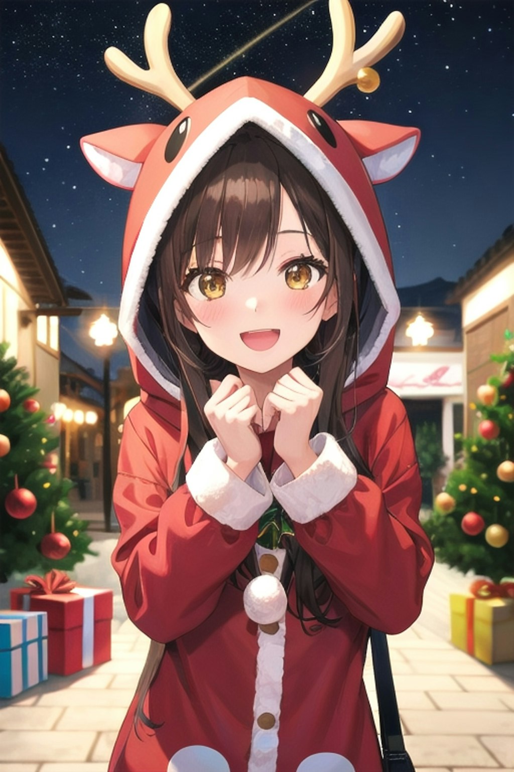 トナカイフードサンタコスのなごちゃん🦌🎅🏻🎄.*