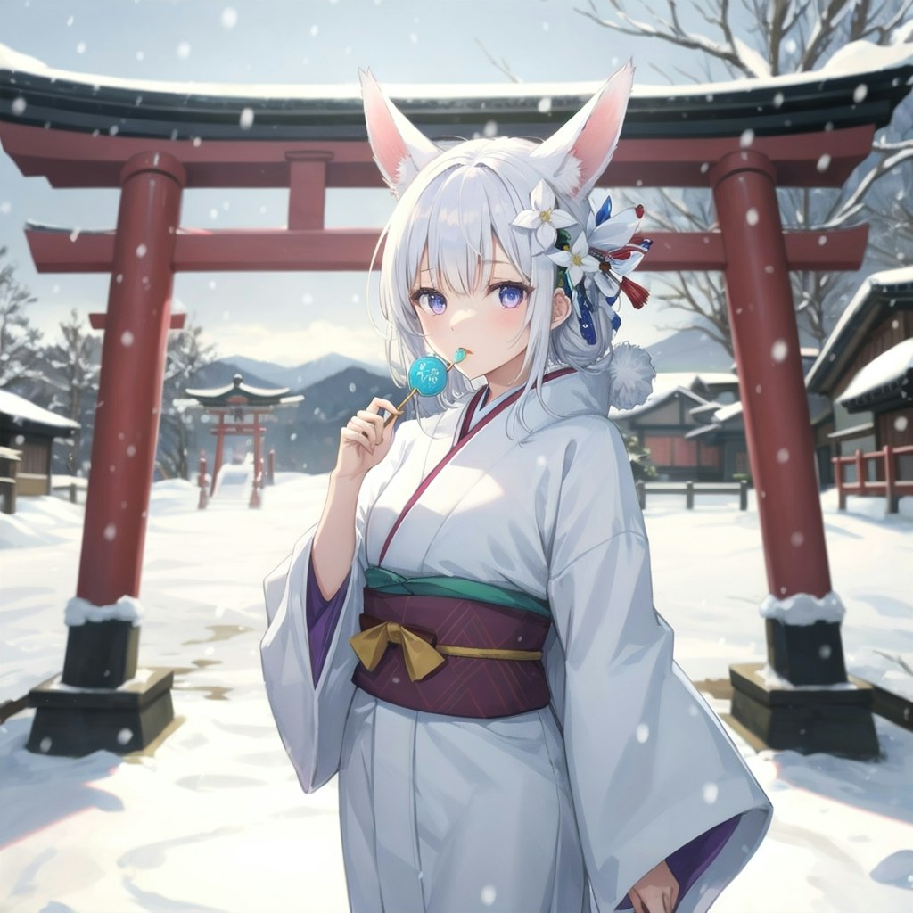 うさ耳🐰雪女さんの初詣⛩️