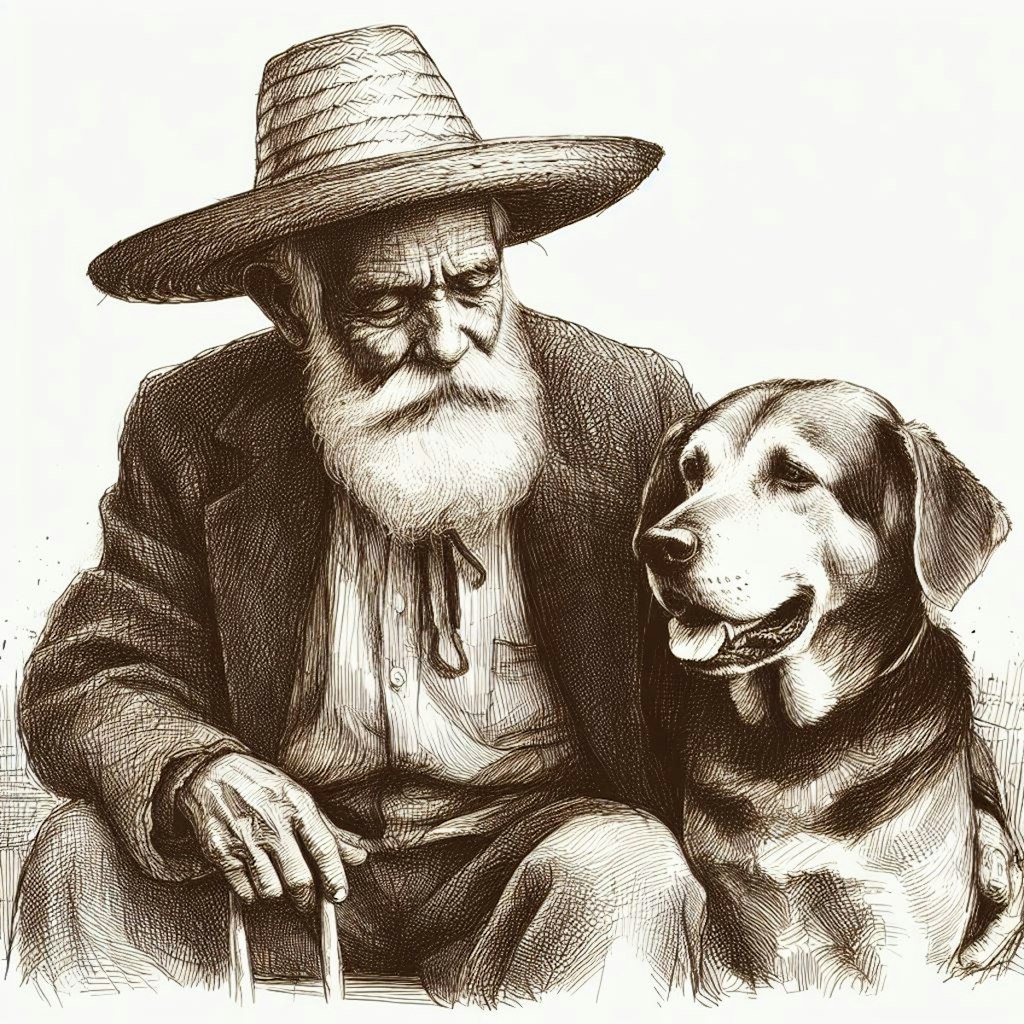 老人と犬