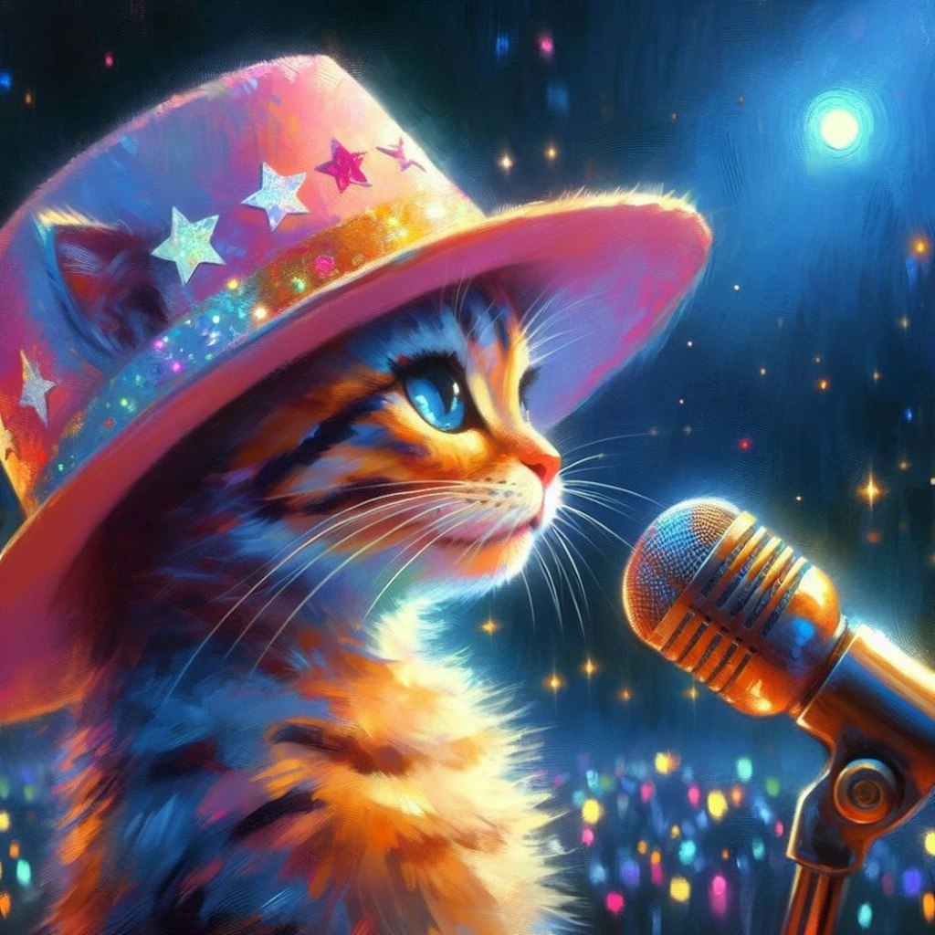アクリル風　#歌手 猫